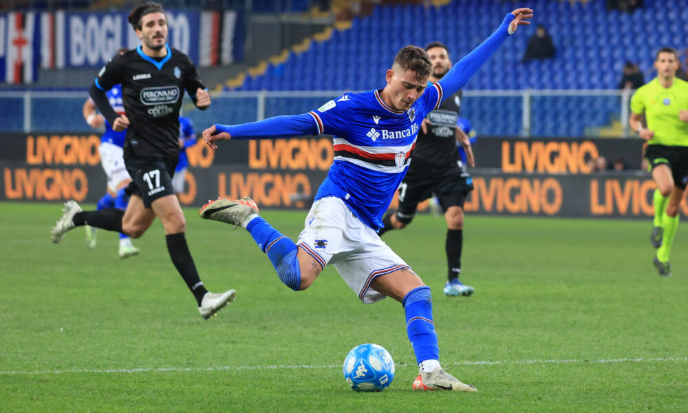 Sebastiano Esposito contro il Lecco - Sampdoria